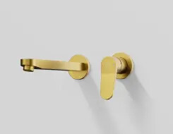 Series 340 wall-mounted washbasin single lever mixer (finished assembly set) Brushed Gold