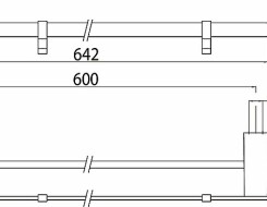 Emco loft Διπλή πετσετοκρεμάστρα με άγγιστρα 642mm