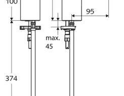 Self-closing wash basin taps XERIS SC mixed water